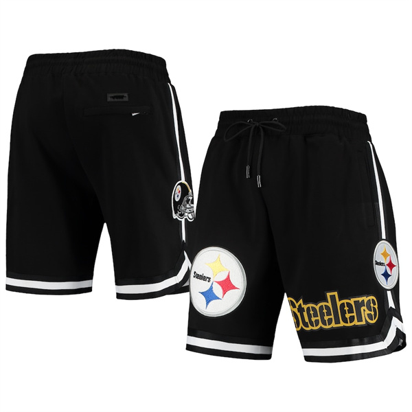 Men's Pittsburgh Steelers Black Shorts - Click Image to Close